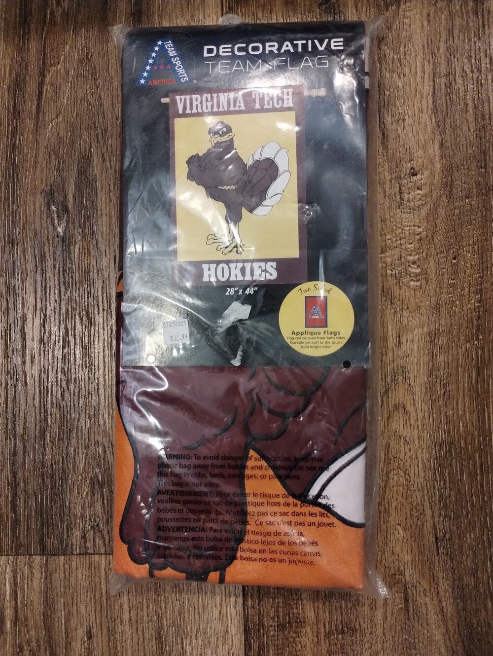 Virginia Tech Hokies Decorative Team Flag Double Sided Hokie Bird Flag